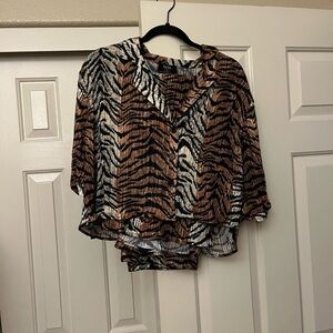 NWOT - Dressed in LaLa animal print plisse skirt set